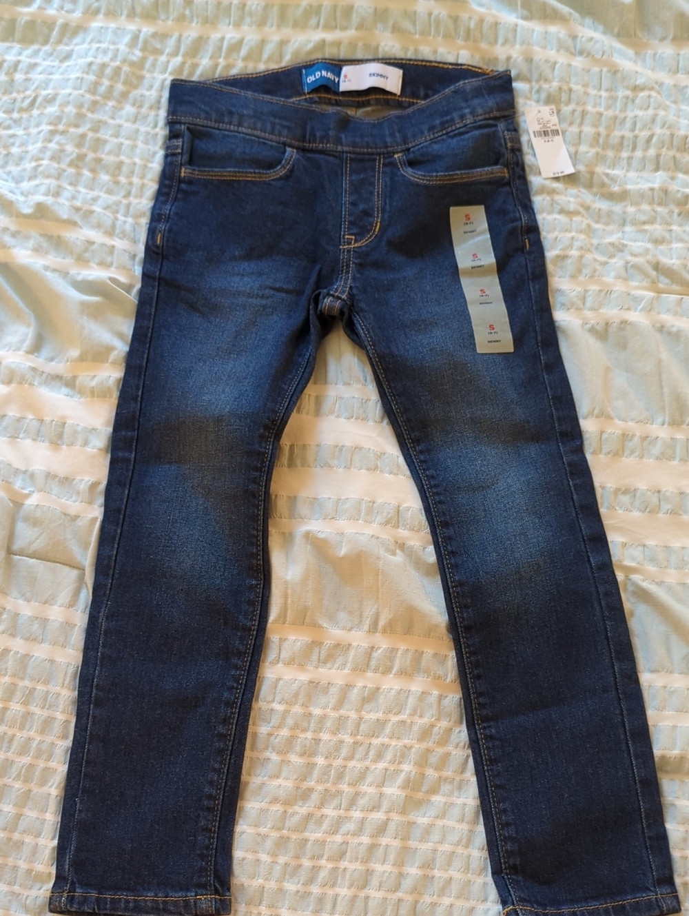 Old Navy Girls' Dark Wash Skinny Jeggings, S (6-7) NWT